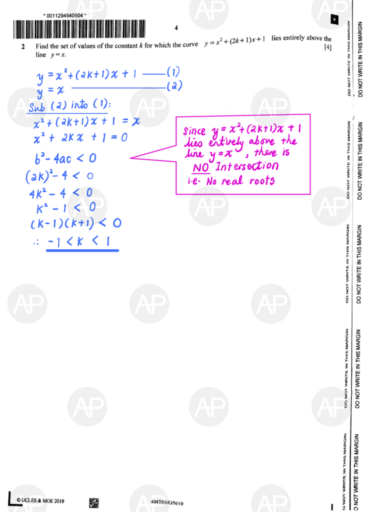 2019 O Level A Math Paper 1 The Annexe Project Page 2